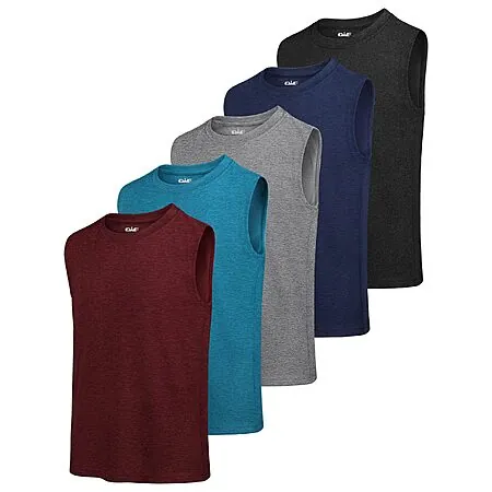 5-Pk QWE Boys' Dry-Fit Sleeveless Athletic Undershirts Tank Tops (Various, 5-18)
