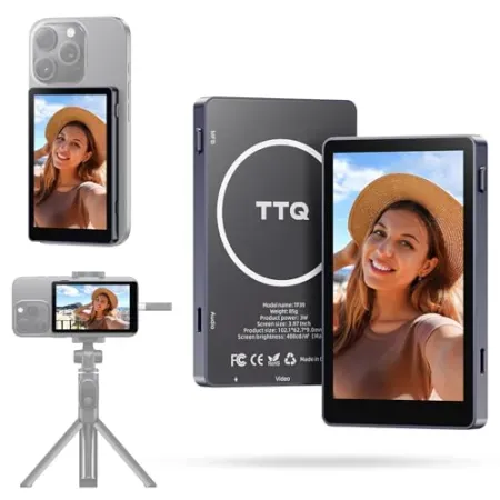 TTQ Vlog Selfie Monitor Screen 4K 30fps Bluetooth Remote