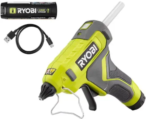 RYOBI USB Lithium Cordless Glue Gun Kit with 2.0 Ah Battery (3-Piece)