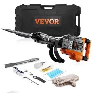 VEVOR 3500W Demolition Jack Hammer Concrete Breaker w/ 2 Chisels