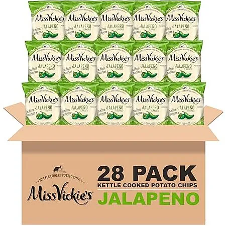 28-Pack 1.375-Oz Miss Vickie's Kettle Cooked Potato Chips (Jalapeno)