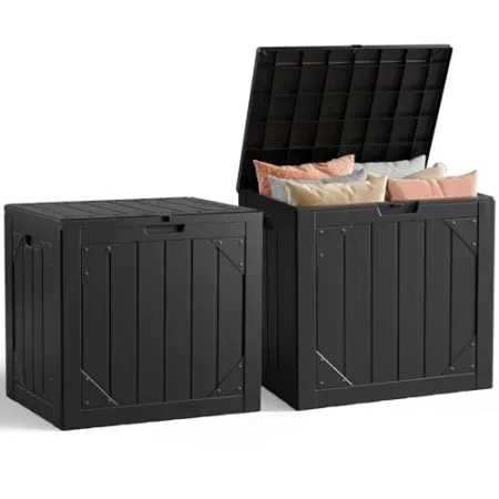 2-Pack MAKE CHANGES 30-Gallon Outdoor Lockable Storage Box