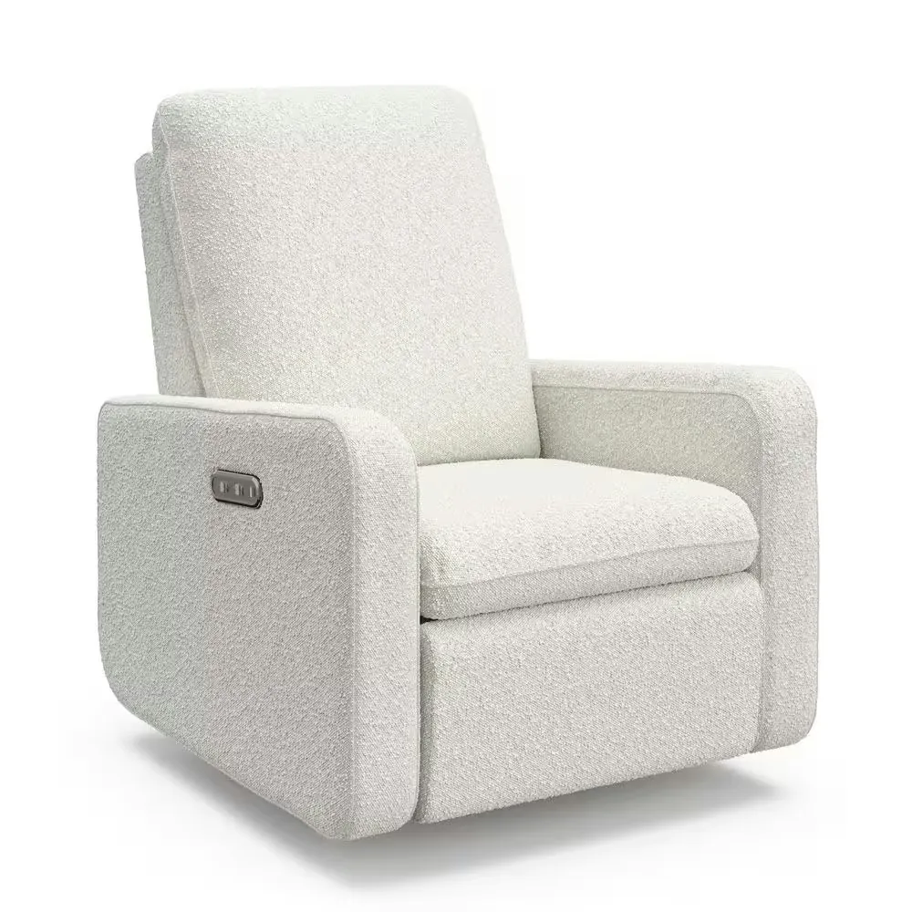 Graco Teddi Ivory Boucle Power Recliner Swivel Glider w/ USB