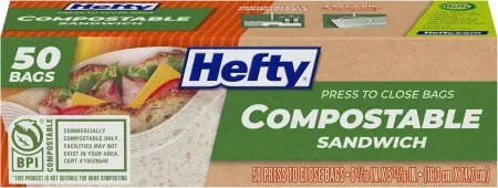 50-Count Hefty Compostable Sandwich Bags