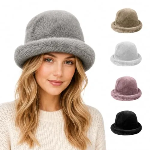 Fuzzy Bucket Rolled Brim Hat