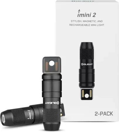 2-Pack OLIGHT IMINI 2 EDC 50 Lumens Rechargeable Keychain Flashlights