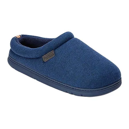 Dearfoams Men's Slippers: Cozy Comfort Jersey Clog (Navy)