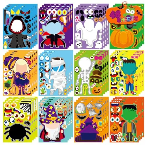 Halloween Make-a-Face Stickers 48-Pack