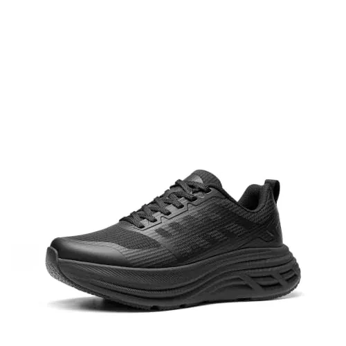 NORTIV 8 Women's Slip-Resistant Lace-Up Work Shoes (All Black or Black/White)