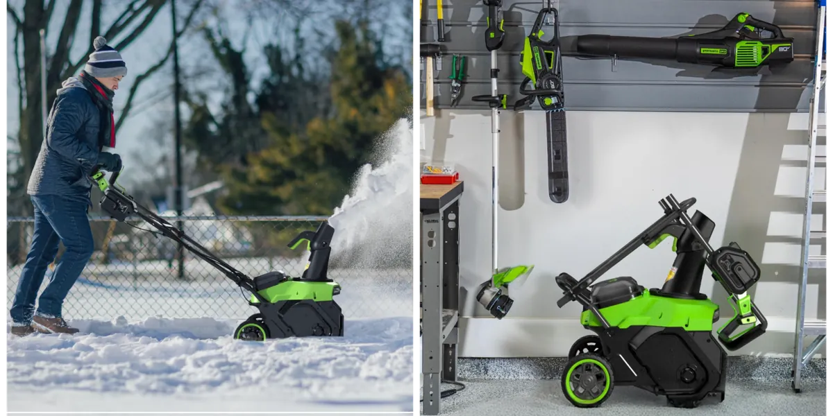 Greenworks 80V 20-inch Cordless Electric Snow Blower with a 4.0Ah battery