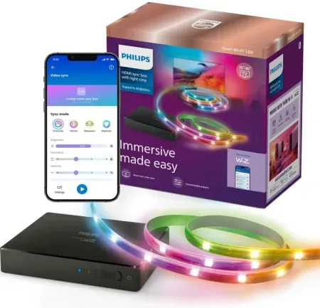 Philips WiZ Smart HDMI Sync Box w/ RGBIC TV Backlight (75-85" TV)