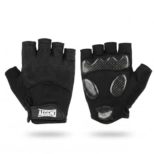 Aegend Men's Gel Padded Half-Finger Cycling Gloves