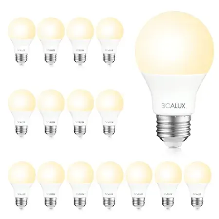 16-Pack Sigalux LED 800-Lumen A19 Standard Light Bulbs