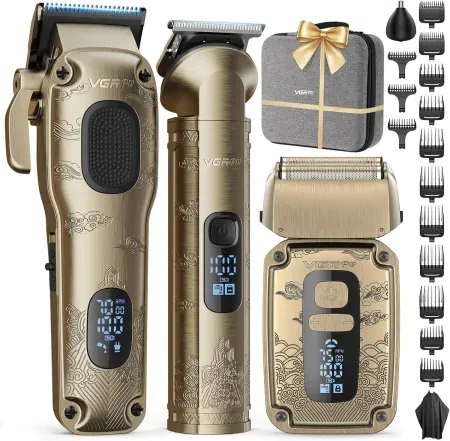 VGRPRO Beard Trimmer, Foil Shaver 3-in-1 Hair Clipper Set