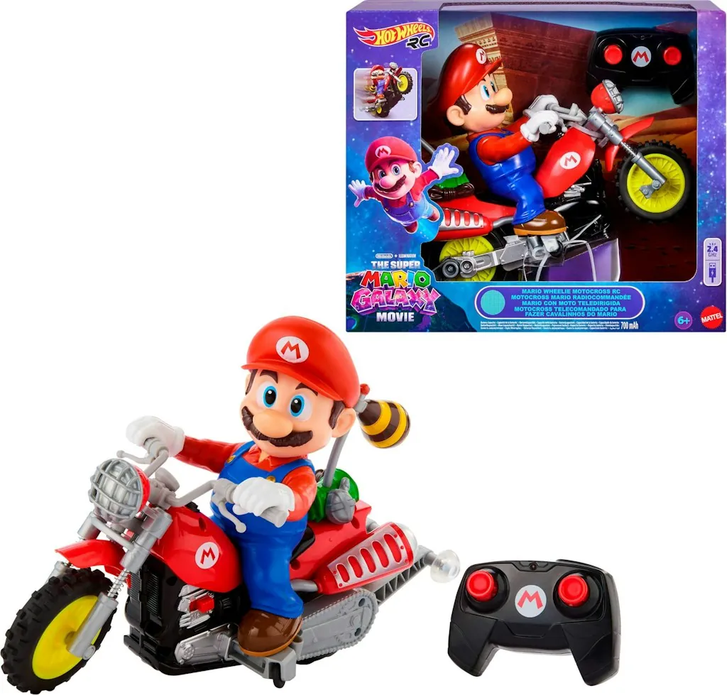 Hot Wheels Mario Wheelie Motocross RC Motorcycle