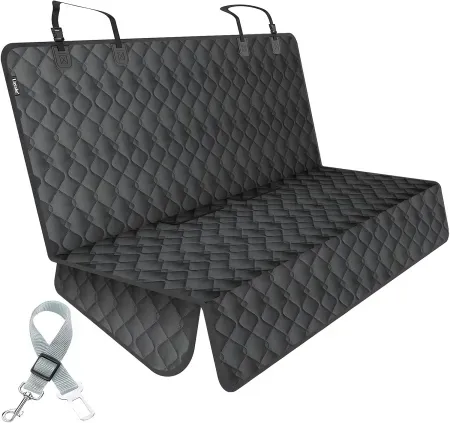 Lassie Waterproof Back Seat Cover for Dogs w/ Seat Belt