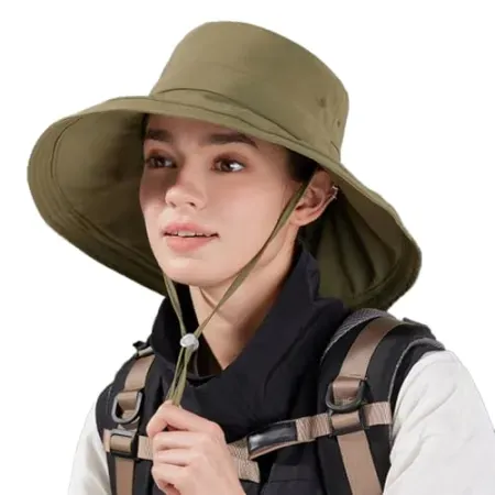 Facecozy Women's Wide Brim UPF 50+ Bucket Sun Hat