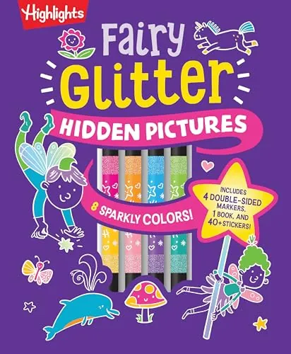 Highlights Fairy Glitter Hidden Pictures w/ Markers & Stickers
