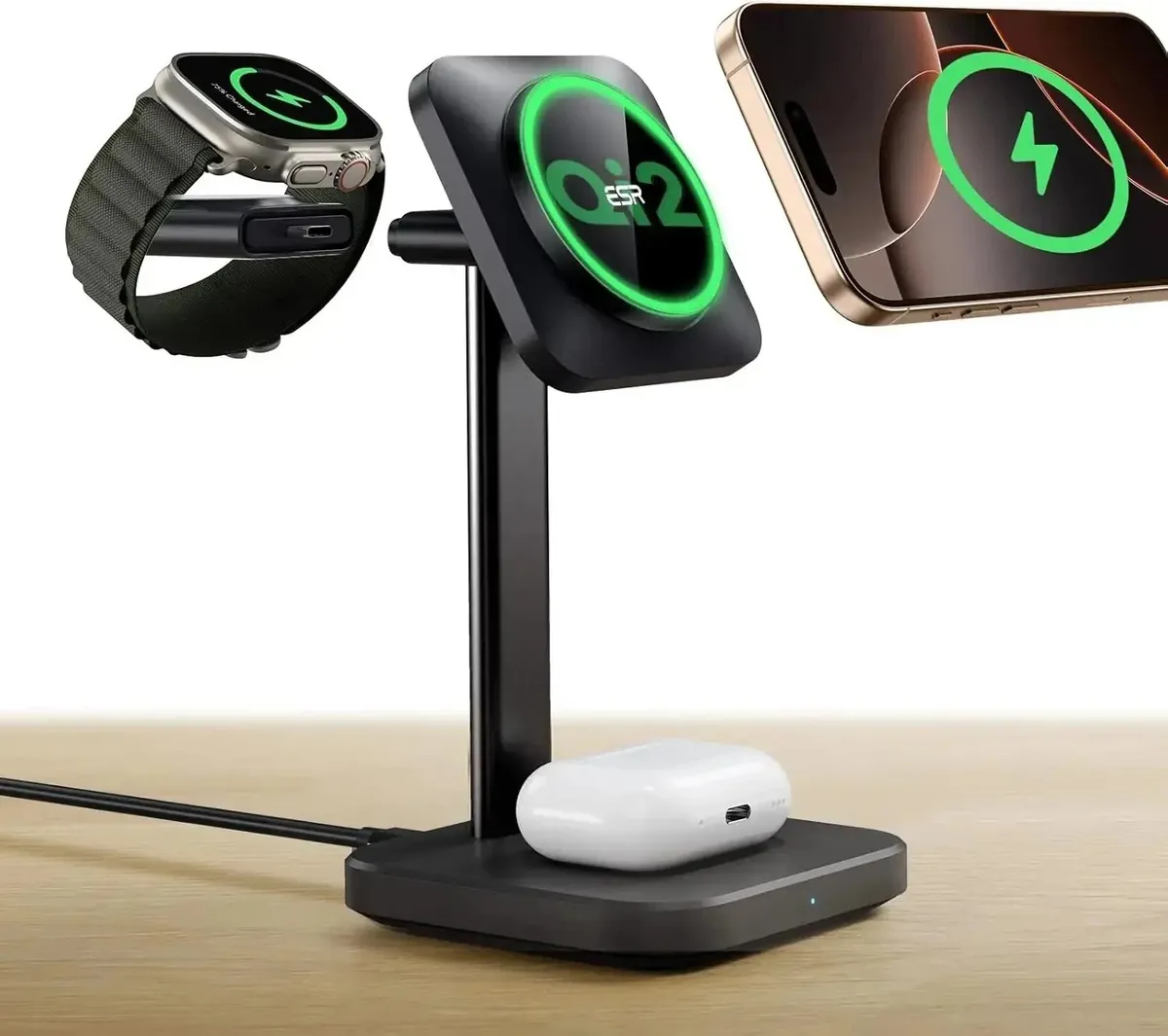 ESR Qi2 3 in 1 Wireless Charging Station