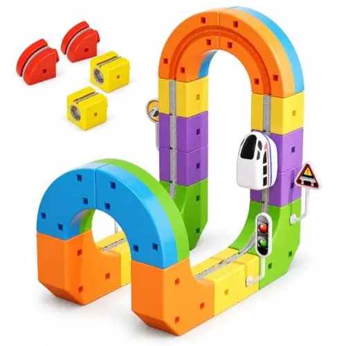 32-Piece Electric Train Set for Kids with 3D Track Building