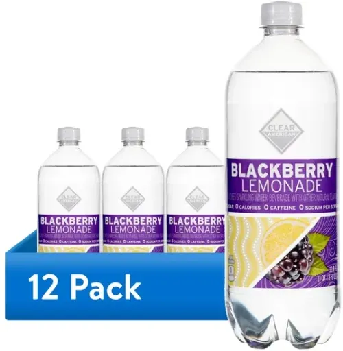 Clear American Blackberry Lemonade Sparkling Water 12-Pack 1 Liter