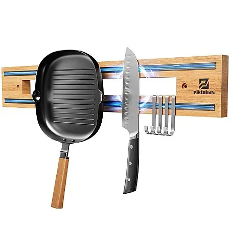 16.5" Piklohas Wooden Magnetic Wall Mount Knife Holder