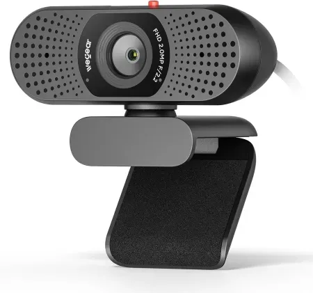 wegear Full HD 1080p Webcam w/ Built-in Dual Microphones & Privacy Cover