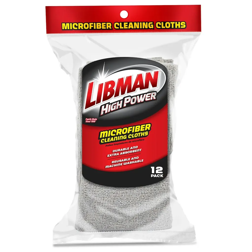 Libman Heavy Duty Microfiber Cleaning Cloth 12-Pack