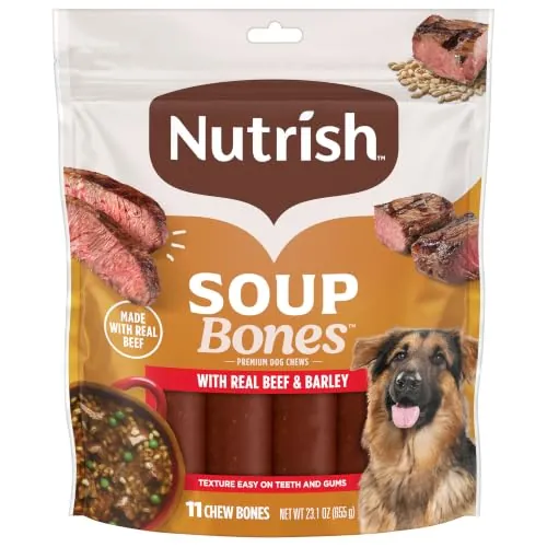 Nutrish Soup Bones Beef Dog Chews, 23.1 oz. Bag (11 Treats)