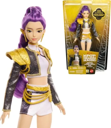 Mattel Kpop Demon Hunters HUNTR/X “Golden” Singing Doll – Rumi