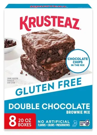 8-Pack 20oz Krusteaz Gluten Free Double Chocolate Brownie Mix