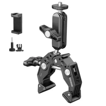 NEEWER Super Clamp with 3" Dual Ballhead Magic Arm