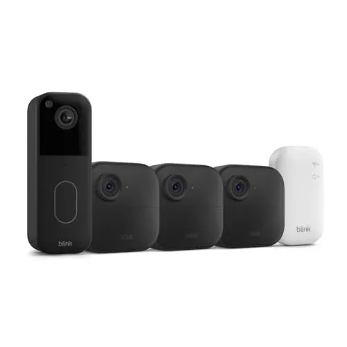 Blink Video Doorbell + Outdoor 4 Wireless Smart Security Cameras 3-Camera System + Video Doorbell
