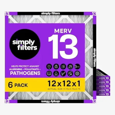 6-Pack Simply 12x12x1 Merv 13 Air Filters