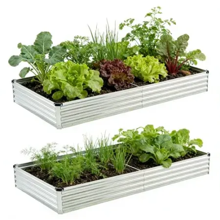 2-Pack Foxlang 8'x4'x1' Galvanized Raised Garden Bed