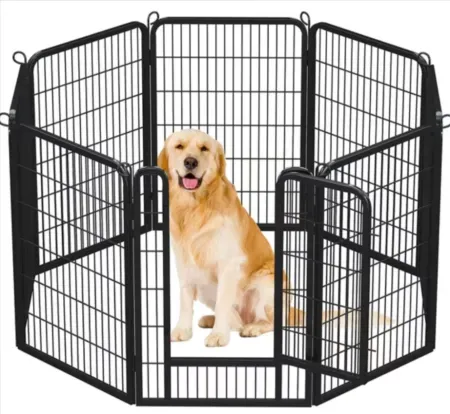 Alden Design 8-Panel 39.5″H Dog Playpen with Door