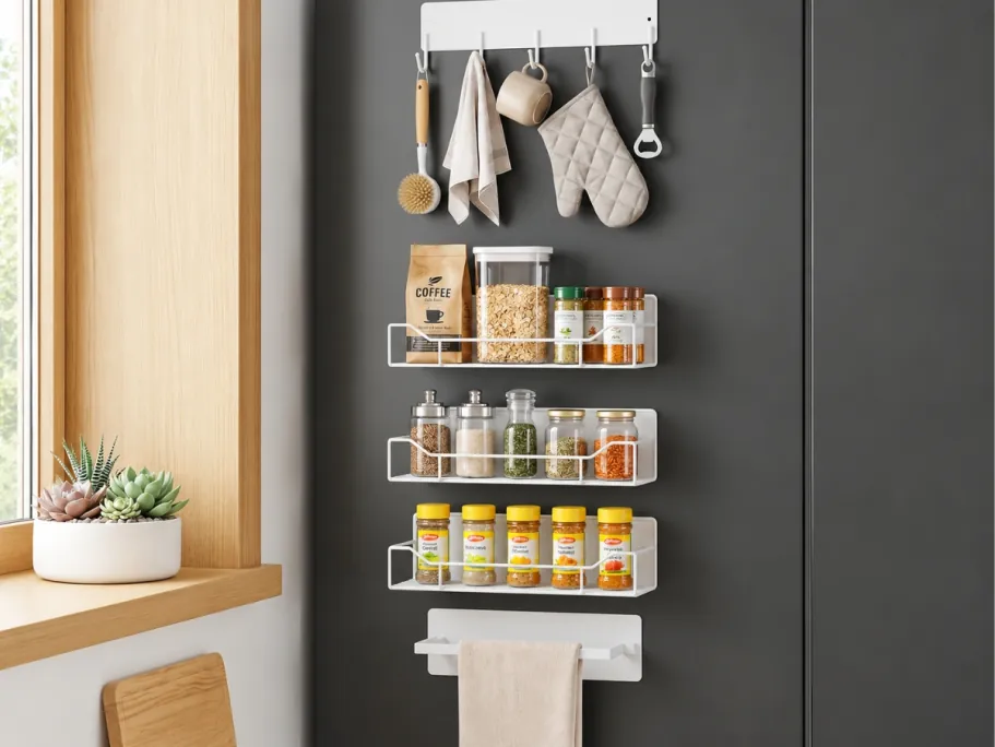 5-Piece Magnetic Shelf Set in White