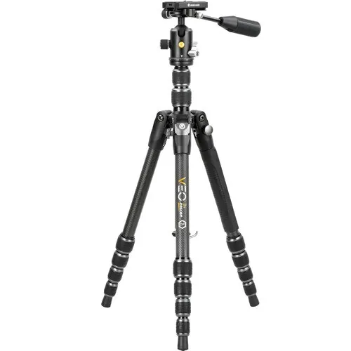 Vanguard VEO 3T 235CBP Carbon Fiber 4-in-1 Travel Tripod w/ VEO 2 BP-50T Ball/Pan Head & Bluetooth Remote