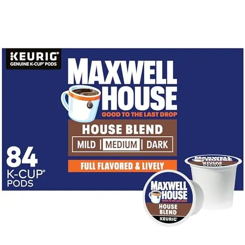 Maxwell House K-Cup Coffee Pods, 84 Count, House Blend or Breakfast Blend