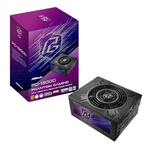 ASRock Phantom Gaming PG-1300G 1300W Fully Modular ATX 3.1 80 Plus Gold Power Supply