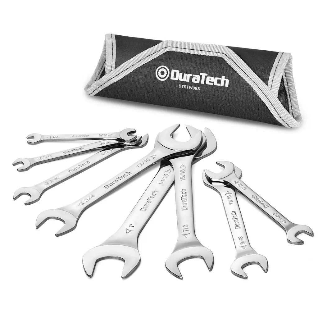 DuraTech Super-Thin Open End 8-Piece SAE Wrench Set