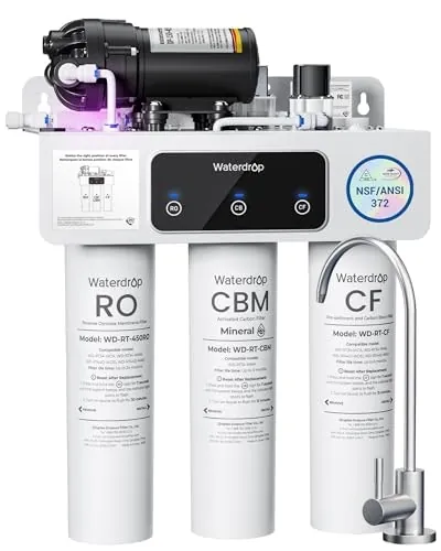 Waterdrop T3-M 450-GPD 9-Stage Tankless Reverse Osmosis Water Filter System