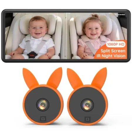 Babyvue BV3PRO 7.2" 1080p Dual Car Camera Baby Monitor w/ Split Screen & IR Night Vision