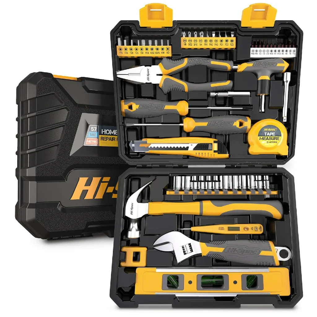 Hi-Spec 57-Piece Home Garage DIY Tool Kit w/ Case