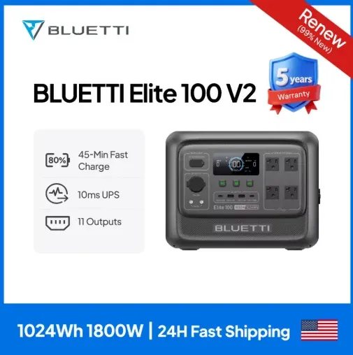 BLUETTI Elite 100 V2 Portable Power Station 1800W 1024Wh (Cert Refurb)
