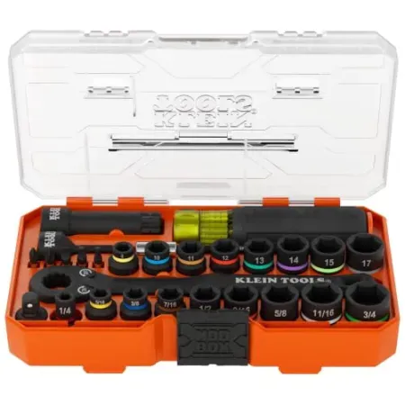 28-Piece Klein Tools KNECT Essential Pass Through Impact Socket Set