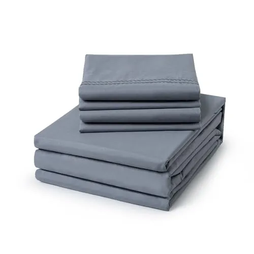 6-Piece Cleva Queen Size Bed Sheet Set w/ Deep Pocket (Queen, Quarry)