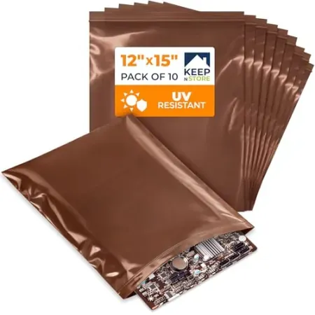 10-Pack Keep N Store 12"x 15" UV Protective Amber Zip Bags