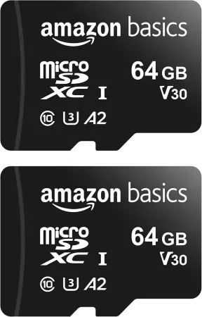 2-Pack 64GB Amazon Basics microSDXC Memory Card w/ Full Size Adapter (Like New)