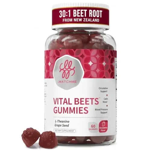 iMATCHME Vital Beets 30:1 Beet Root Gummies, 60-Count